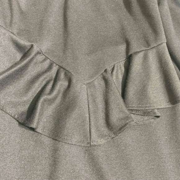 Vtg 80s JSJ John Roberts Black Beaded Peplum Dress - Picture 6 of 7